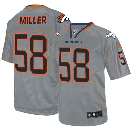 Men's Limited Von Miller Nike Jersey Lights Out Grey - #58 NFL Denver Broncos